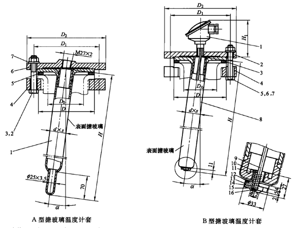 搪玻璃溫度計套管